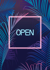 Wall Mural - tropical neon summer poster