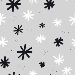 Christmas hand drawn seamless vector pattern