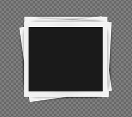 Wall Mural - Square frame template with shadows isolated on transparent background. Vector illustration