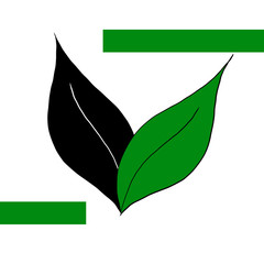 Simple eco logo with green