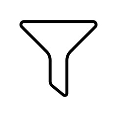 Poster - funnel or filter, linear outline icon. Black icon on white backg