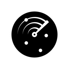 Poster - Radar screen, scan circle, icon. Black icon on white background