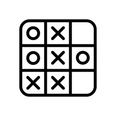 Poster - Tic tac toe game, linear outline icon. Black icon on white background
