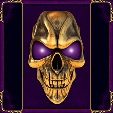 Skull With Glowing Purple Eyes
