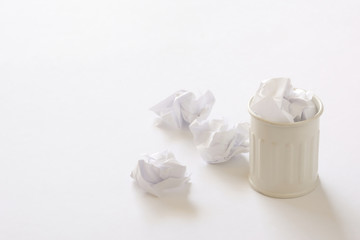 Garbage can on a white background 

