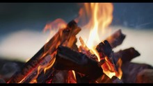 Close Up Of A Campfire