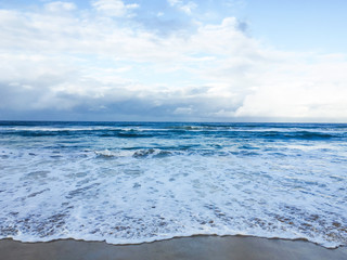 Wall Mural - for texture background image waves on the beach walk around on the beach sand waves ocean 7