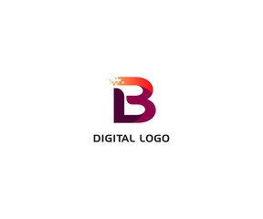 Wall Mural - Digital logo icon. Letter B vector element