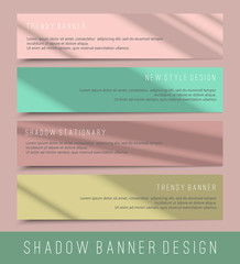set of colorful mock up paper banners with shadows. vector illustration