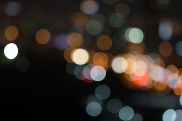 Canvas Print - defocused city night light blurred with bokeh abstract background.