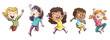 © cirodelia - niño y niñas saltando