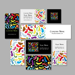 Poster - Business cards design, colorful abstract background