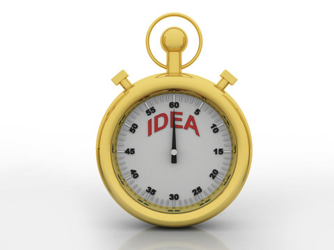 3d illustration idea stopwatch 