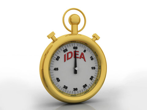 3d illustration idea stopwatch 