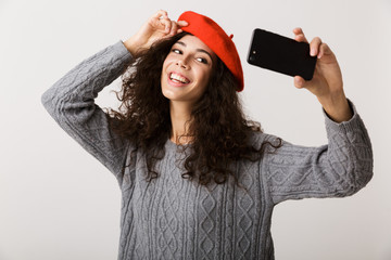 Poster - Excited young woman wearing autumn clothes