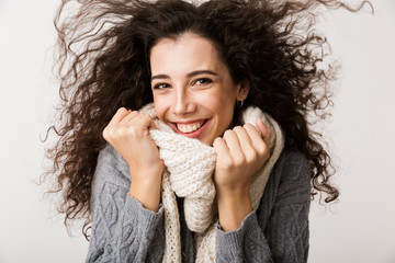 Wall Mural - Close up of a cheerful young woman