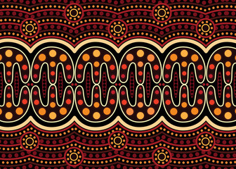 Wall Mural - Aboriginal dot art vector pattern background.