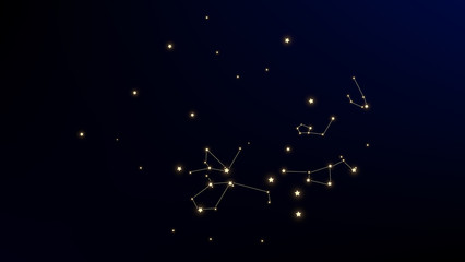 Wall Mural - constellation map. night galaxy pattern. astronomical print. mystic cosmic sky with many stars. vect