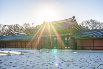 Poster - Beautiful architecture building Changdeokgung palace in Seoul city