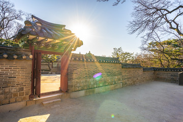 Poster - Beautiful architecture building Changdeokgung palace in Seoul city