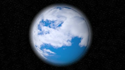 Wall Mural - The blue planet Earth is spinning in space. The universe of stellar space 3D. 