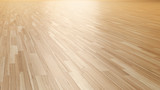 Fototapeta  - Wood parquet floor 3d perspective rendering