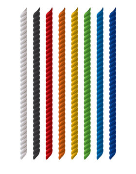 Ropes colored set isolated on white. Realistic vector 3d illustration