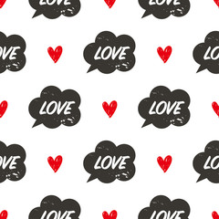 Wall Mural - Heart seamless pattern for Valentine's day, Vector illustration