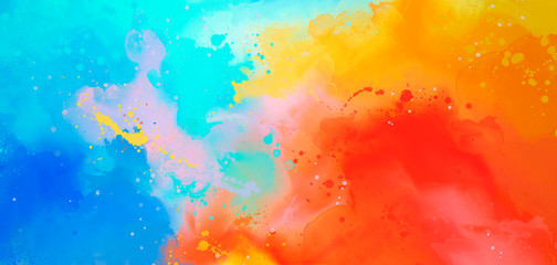 bright abstract watercolor drawing on a paper image