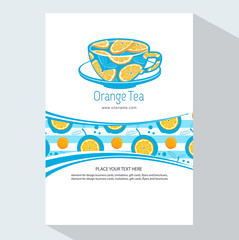 Wall Mural - creative business brochure template with oranges, vector illustration