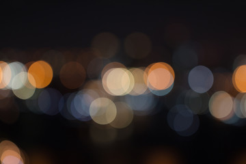 Canvas Print - defocused city night light blurred with bokeh abstract background.