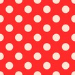 Polka dots seamless pattern vector, bright red 