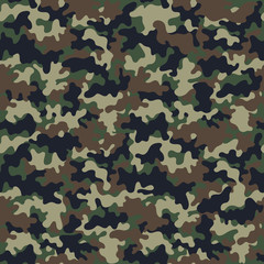 Camouflage Seamless Pattern - Abstract design of camouflage in green and brown colors