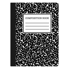 composition book - black composition notebook with copy space isolated on white background