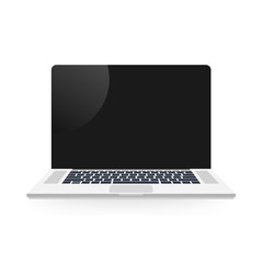 Poster - Laptop in flat style. Computer symbol. Vector illustration