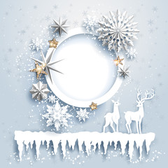 Poster - Winter design with deers