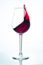 Glass Of Red Wine Isolated On White Background