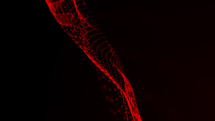 Poster - Abstract polygonal space. Network connection structure. Digital data visualization. Big data digital background. 3d rendering.
