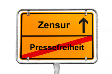 Sticker - Zensur Wegweiser