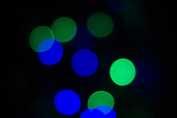 Blue green bokeh.