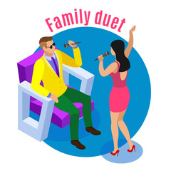 Poster - Family Duet Isometric Composition