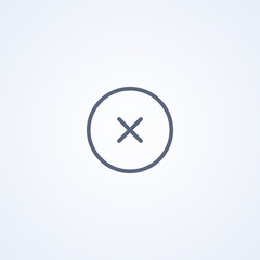 Poster - Cross, close icon, vector best gray line icon