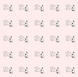 Cute, cheerful and joyful puppy runs. Pattern hand-drawing on a pink background
