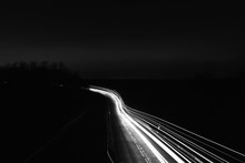 Highway At Night Long Exposure
