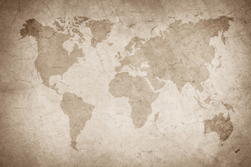  Światowej mapy rocznika wzoru, sztuki betonowa tekstura na tle w czerni /.