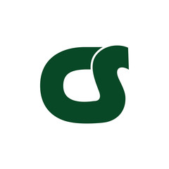 letter cs simple linked logo vector