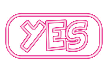 Poster - yes button neon white background