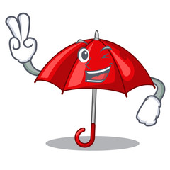 Poster - Two finger red umbrellas isolated in a mascot