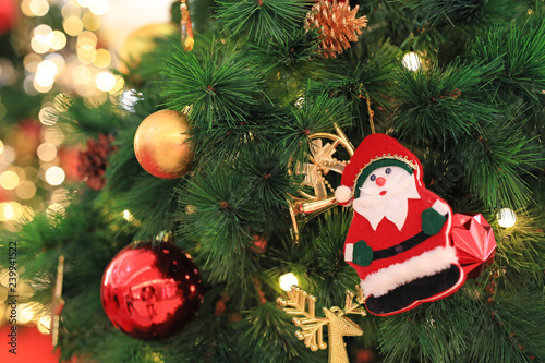 Christmas Tree With Decorative Items For Xmas Time And Winter