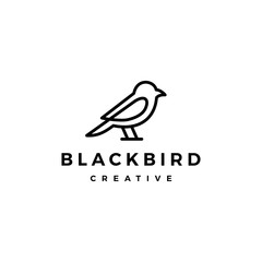 Wall Mural - bird logo vector line outline monoline art icon